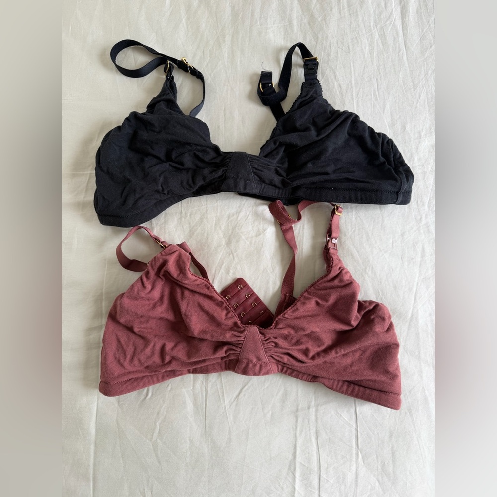 Hatch Nursing Bras - Black and Mauve Bralette Set